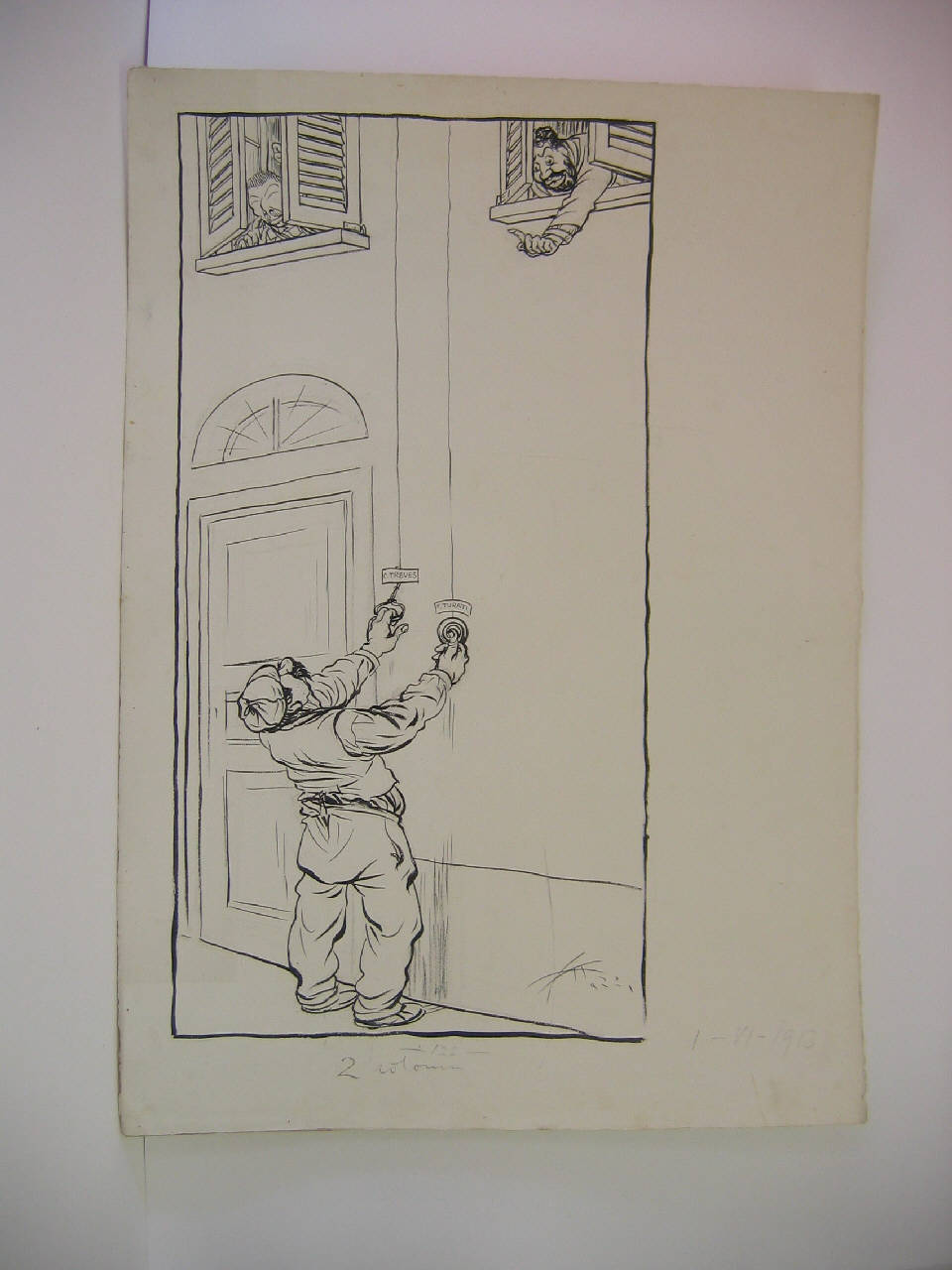 DURANTE LO SCIOPERO. (disegno) di Mazza, Aldo (1913/06/01 - )