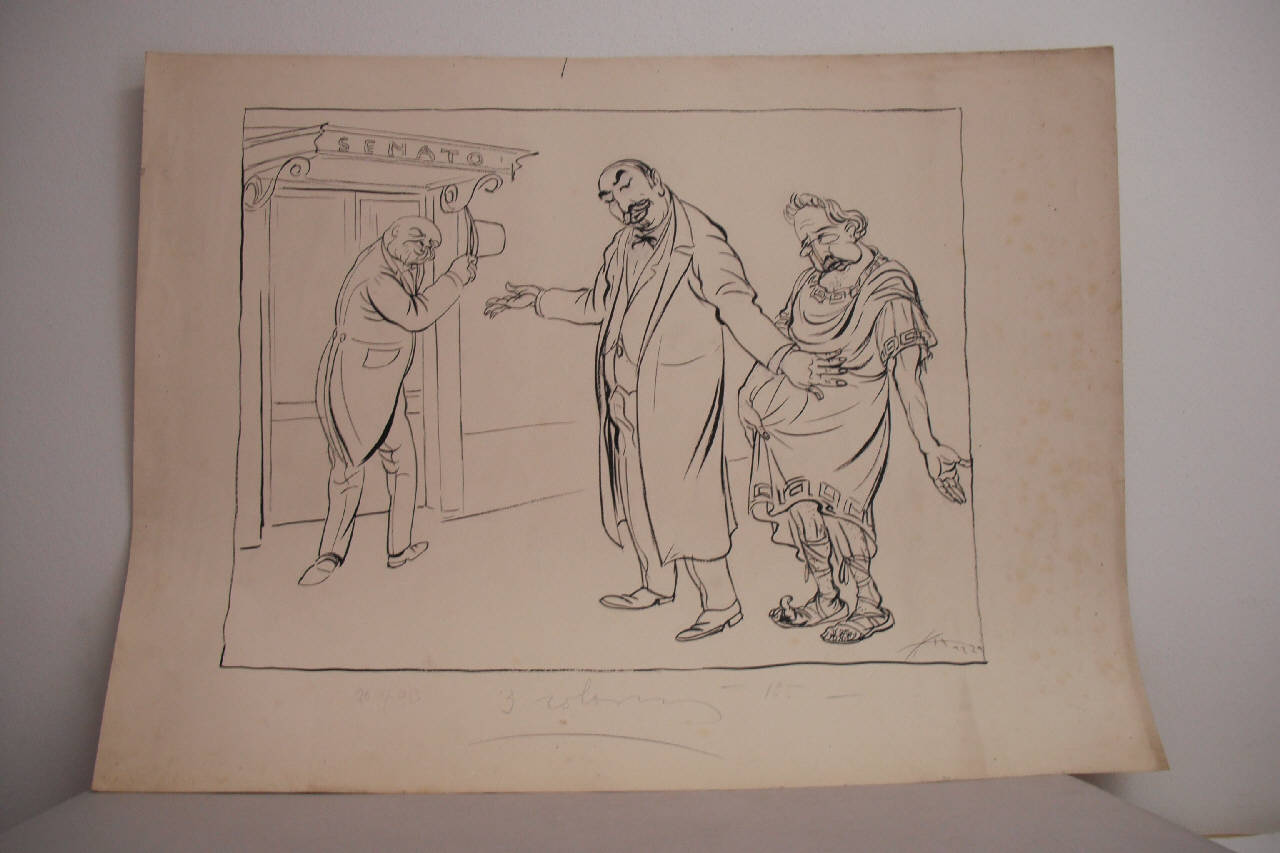 L'INFORNATA DEI NUOVI SENATORI. (disegno) di Mazza, Aldo (1913/07/20 - )