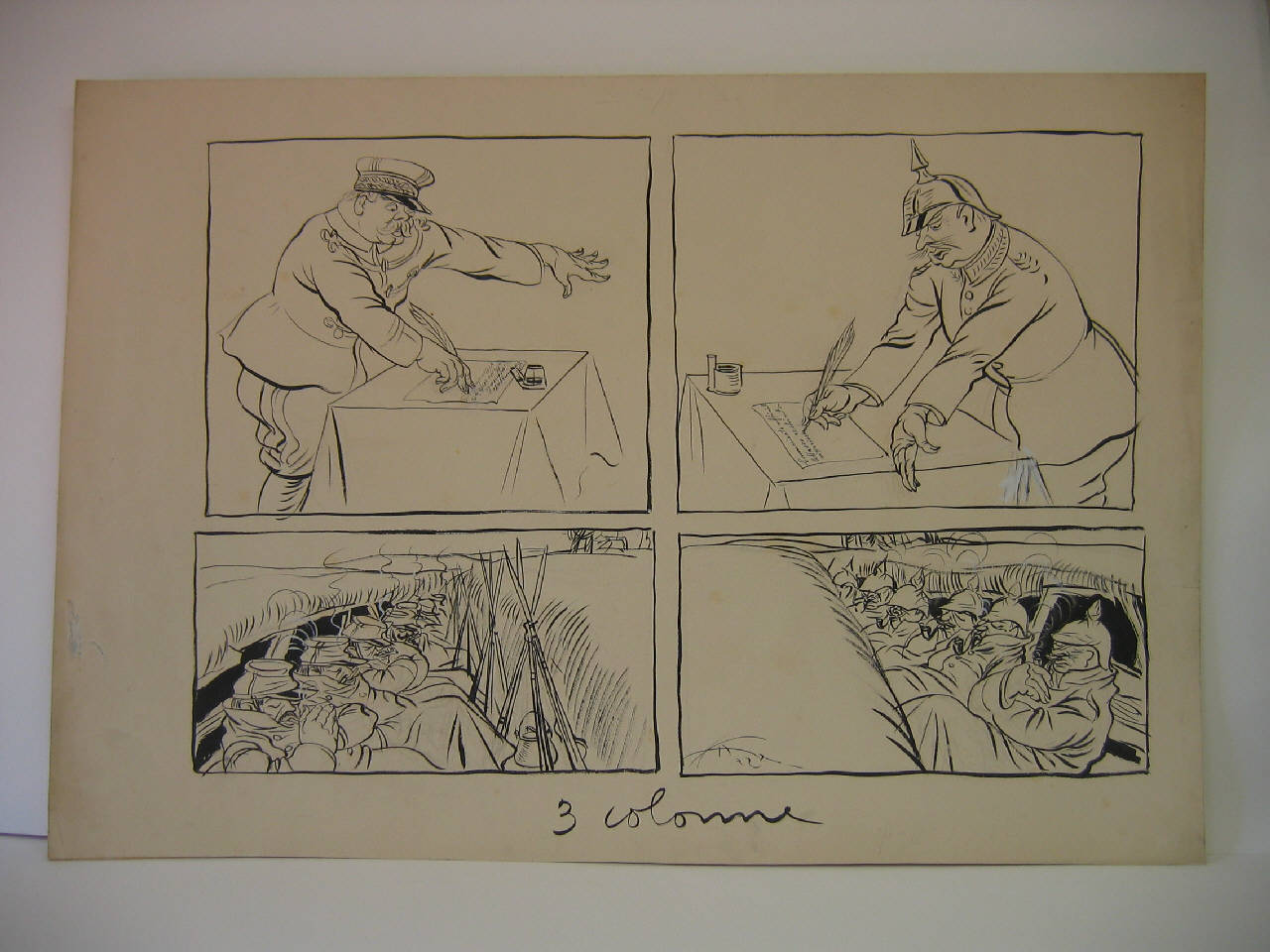 LA GUERRA DEI GRANDI STATI MAGGIORI. (disegno) di Mazza, Aldo (1915/02/07 - )