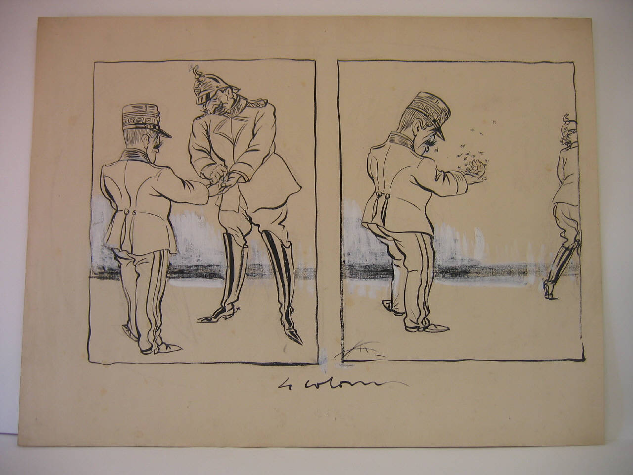 TRATTATIVE DIPLOMATICHE. (disegno) di Mazza, Aldo (1915/03/14 - )