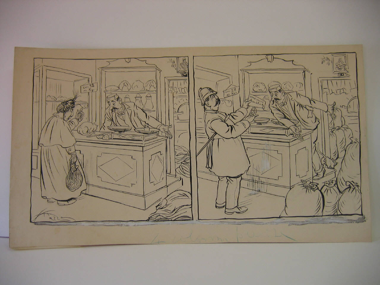 IL RITORNO DELLA FARINA. (disegno) di Mazza, Aldo (1915/03/28 - )