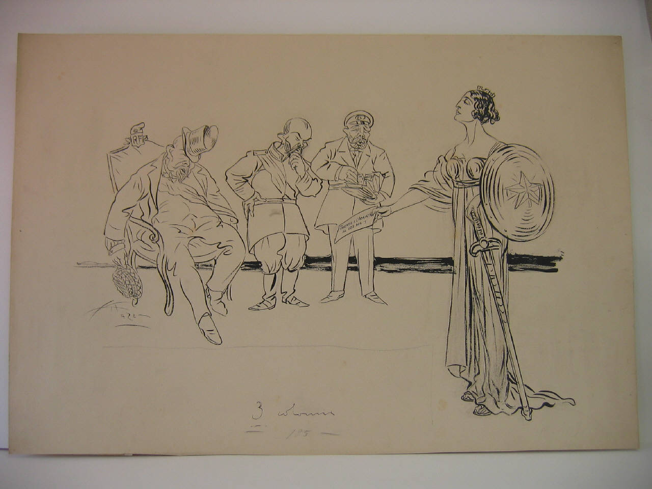 L'ITALIA E L'INTESA. (disegno) di Mazza, Aldo (1915/04/11 - )