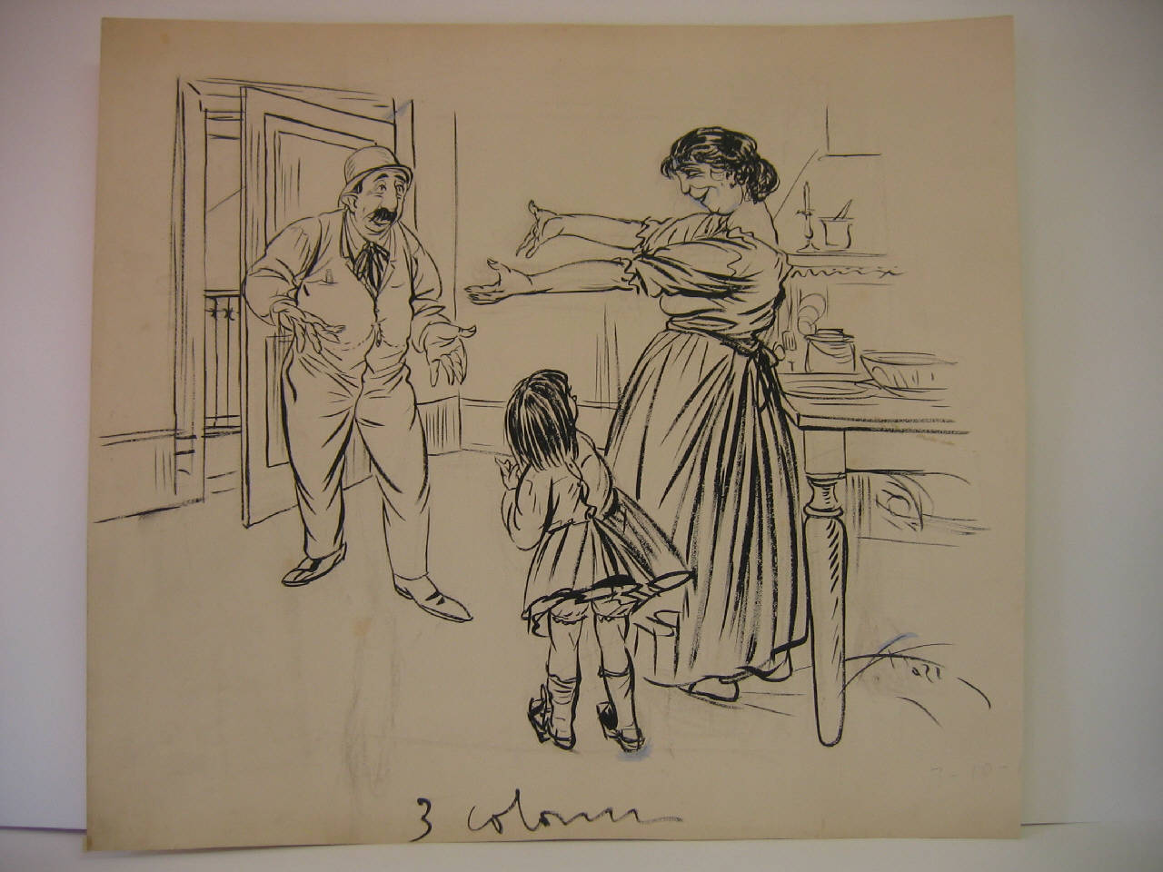 LA PASSEGGIATA PER LA LANA. (disegno) di Mazza, Aldo (1915/10/03 - )