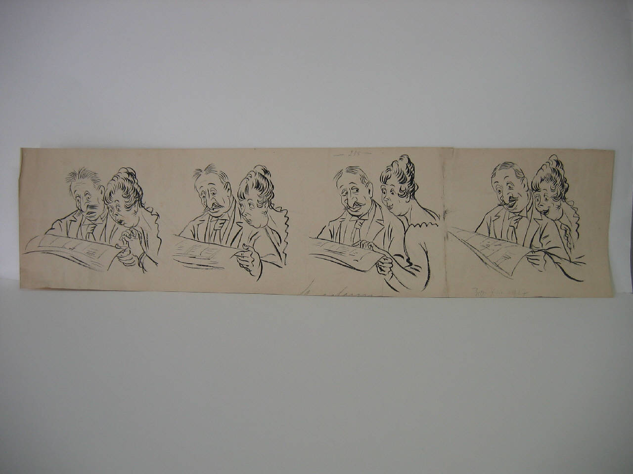 L'EFFETTO DEI BOLLETTINI. (disegno) di Mazza, Aldo (1917/12/02 - )