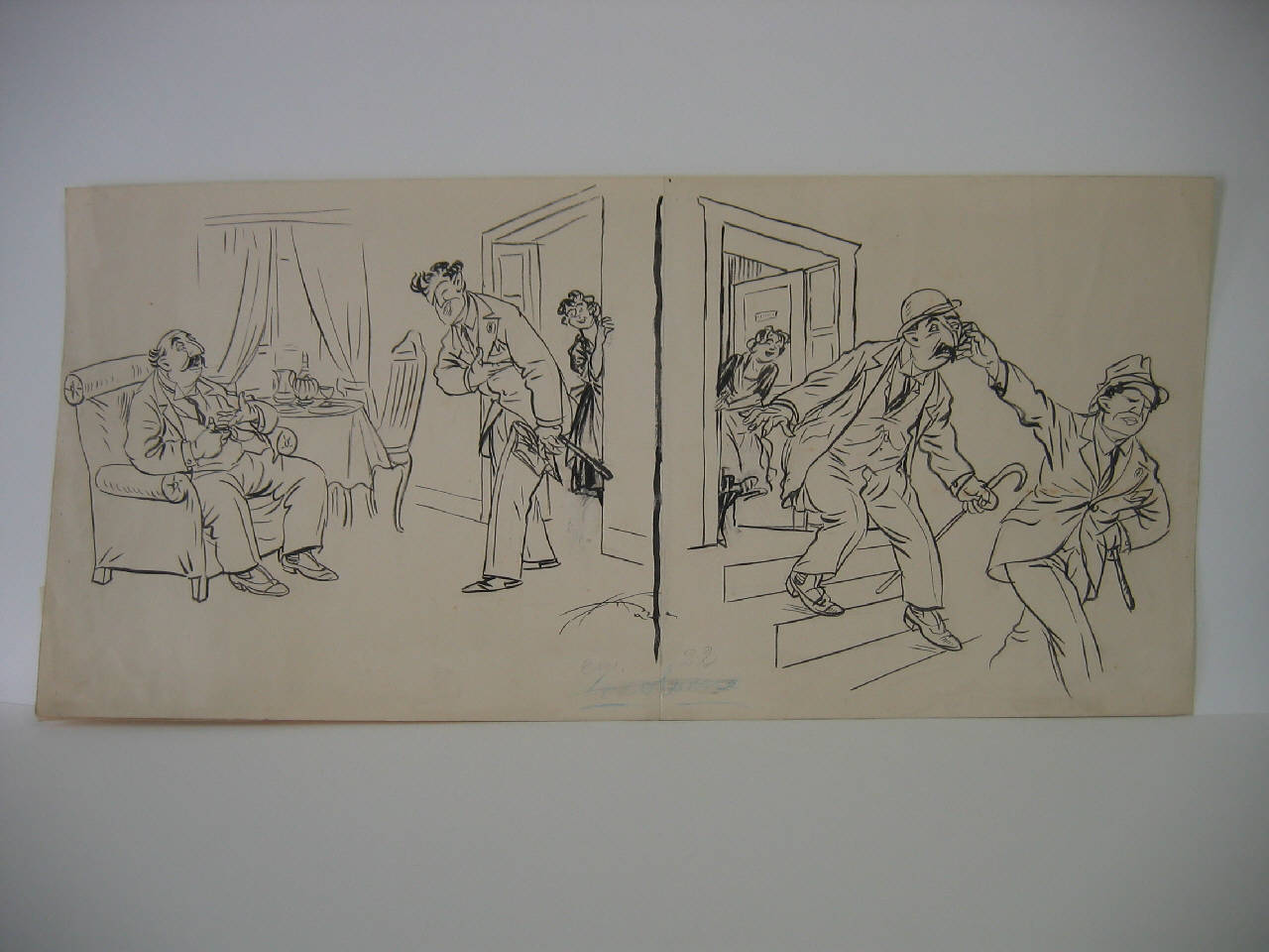 ESERCIZIO FASCISTA PEL GIORNO DELLE ELEZIONI. (disegno) di Mazza, Aldo (1921/05/01 - )