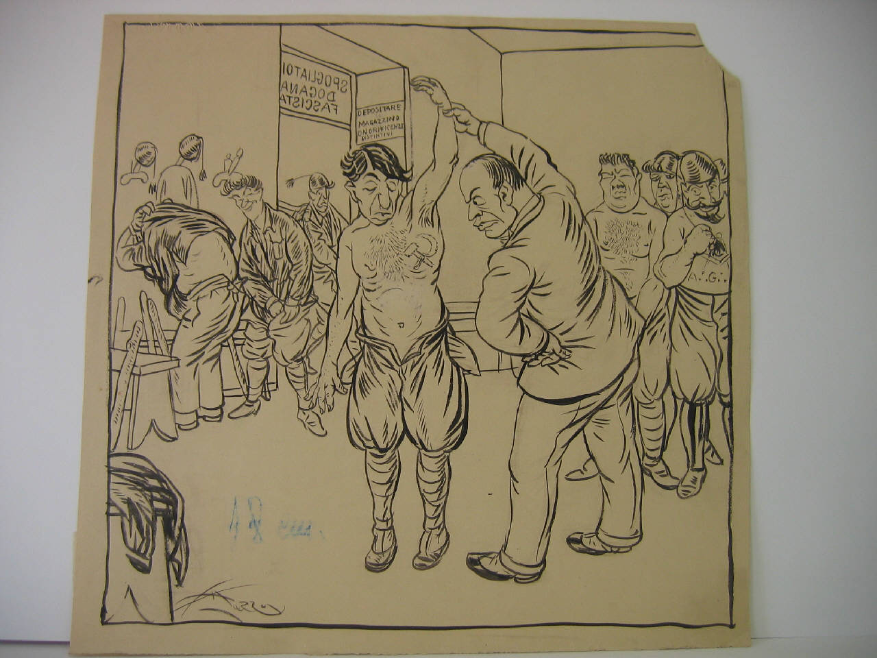 MUSSOLINI EPURA IL FASCISMO. (disegno) di Mazza, Aldo (1923/05/13 - )