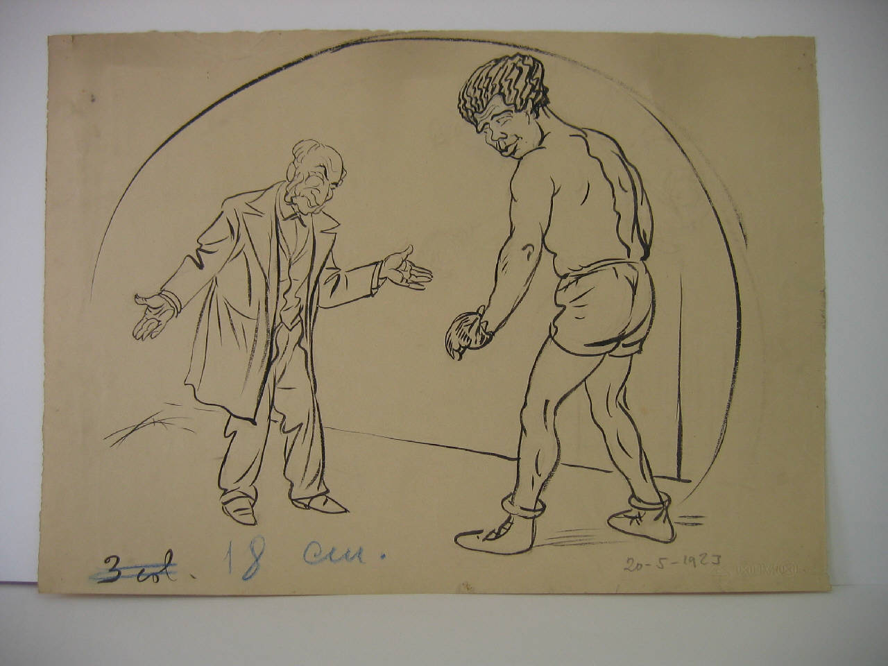 MANZONI E SPALLA. (disegno) di Mazza, Aldo (1923/05/20 - )