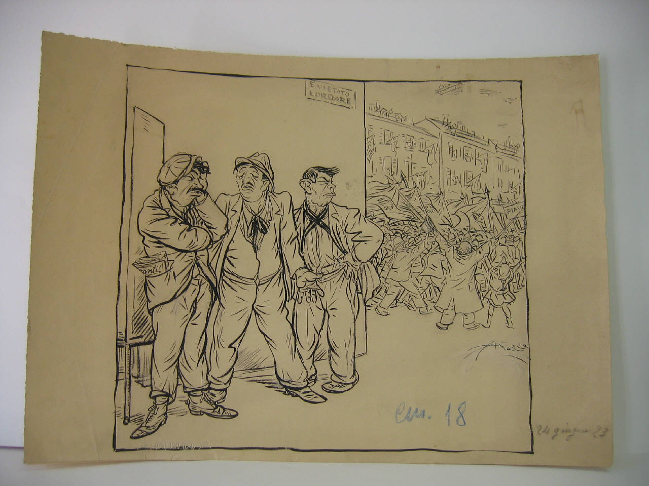 L'ANNIVERSARIO DEL PIAVE (disegno) di Mazza, Aldo (1923/06/24 - )