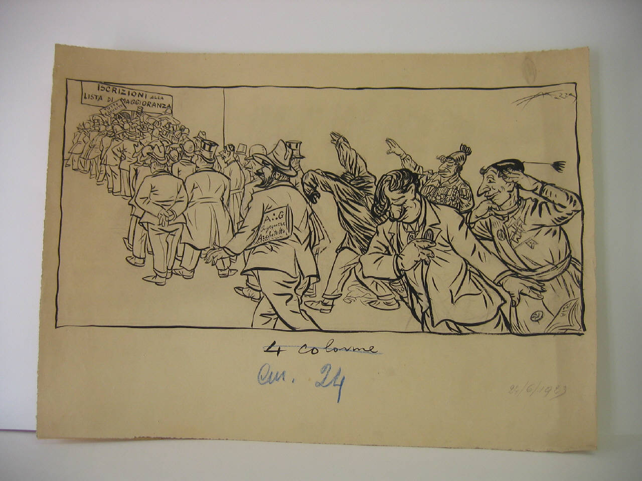 MOLTI SONO I CHIAMATI. (disegno) di Mazza, Aldo (1923/06/24 - )