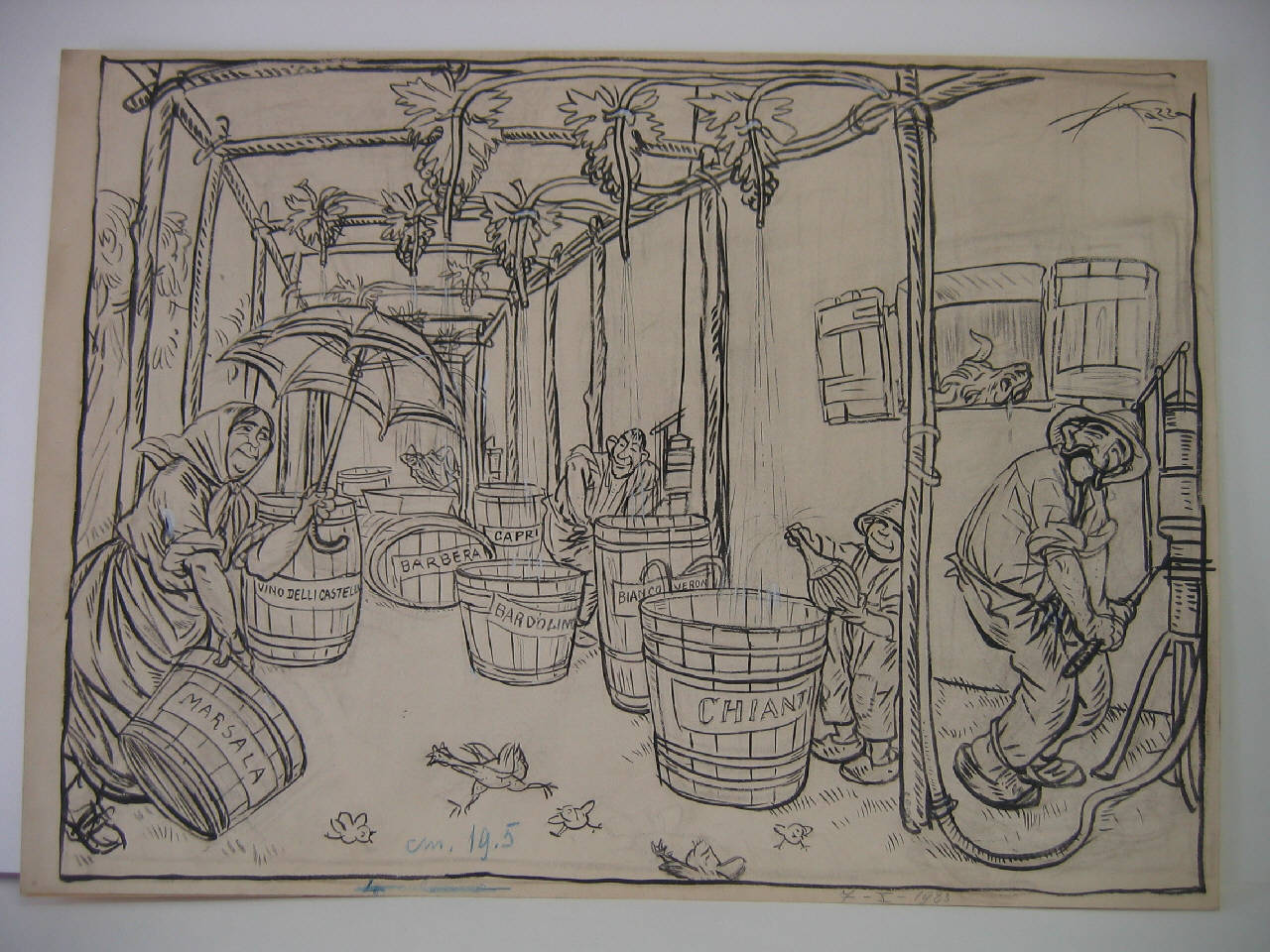 VENDEMMIA MODERNA. (disegno) di Mazza, Aldo (1923/10/07 - )