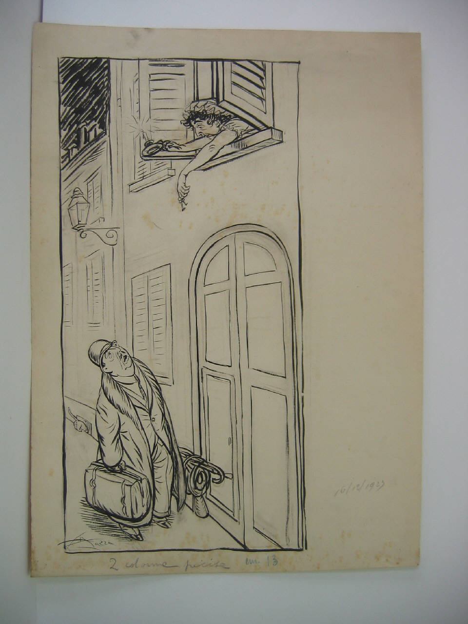 L'IMPROVVISO RITORNO DELL'ONOREVOLE. (disegno) di Mazza, Aldo (1923/12/16 - )