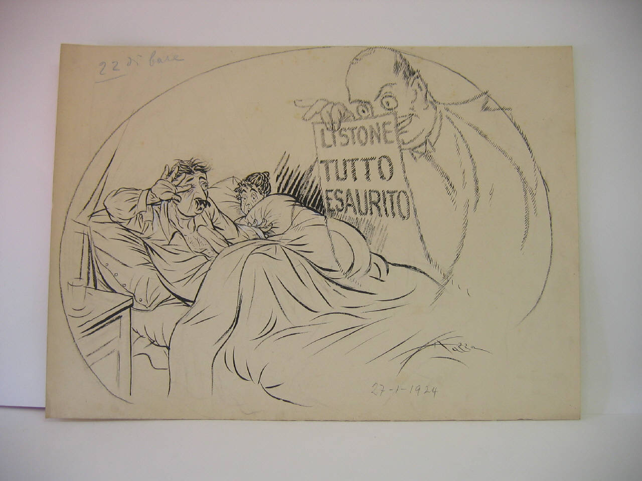 L'INCUBO DELL'ASPIRANTE CANDIDATO. (disegno) di Mazza, Aldo (1924/01/27 - )