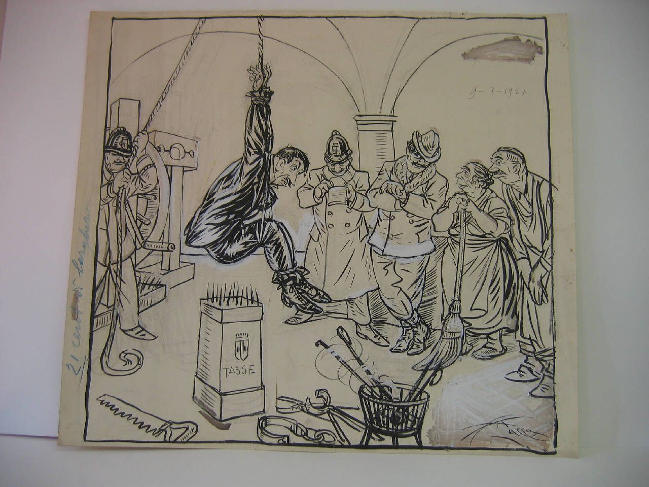 LE INVESTIGAZIONI PER LE NUOVE TASSE. (disegno) di Mazza, Aldo (1924/03/09 - )