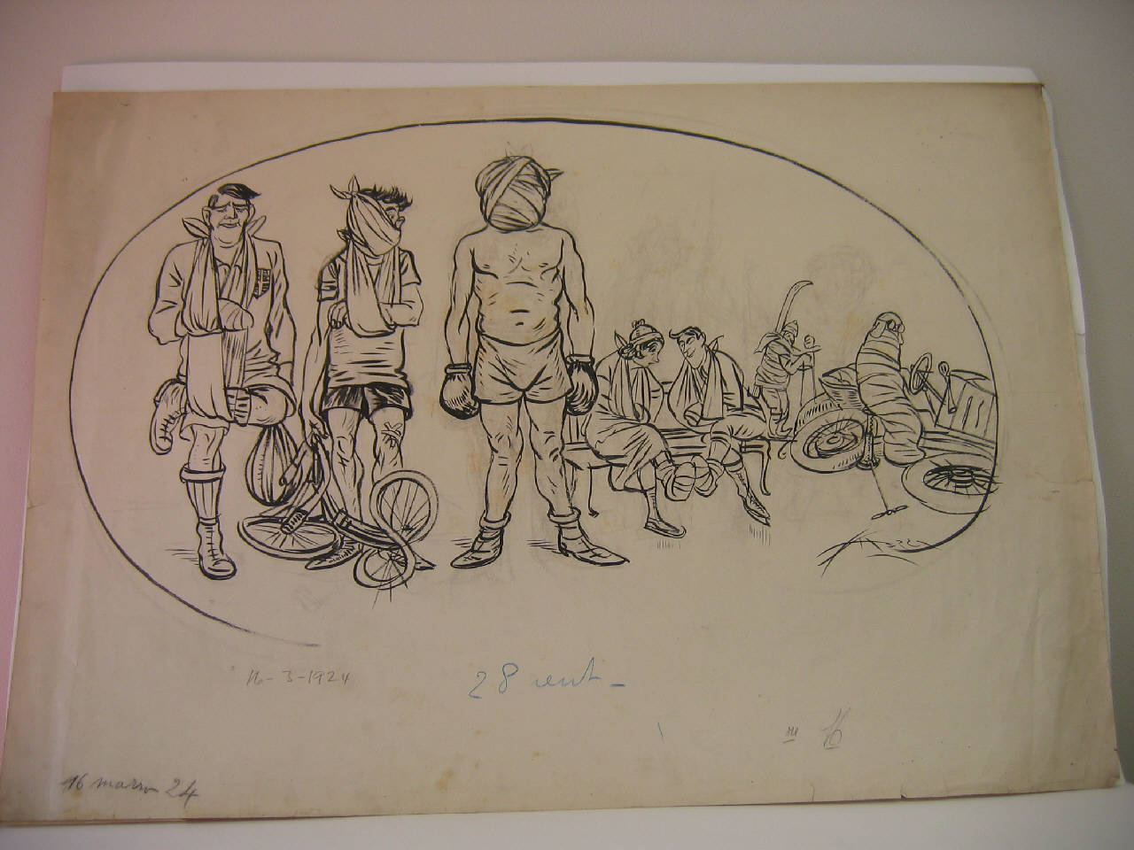 SPORTS POSTBELLICI. (disegno) di Mazza, Aldo (1924/03/16 - )