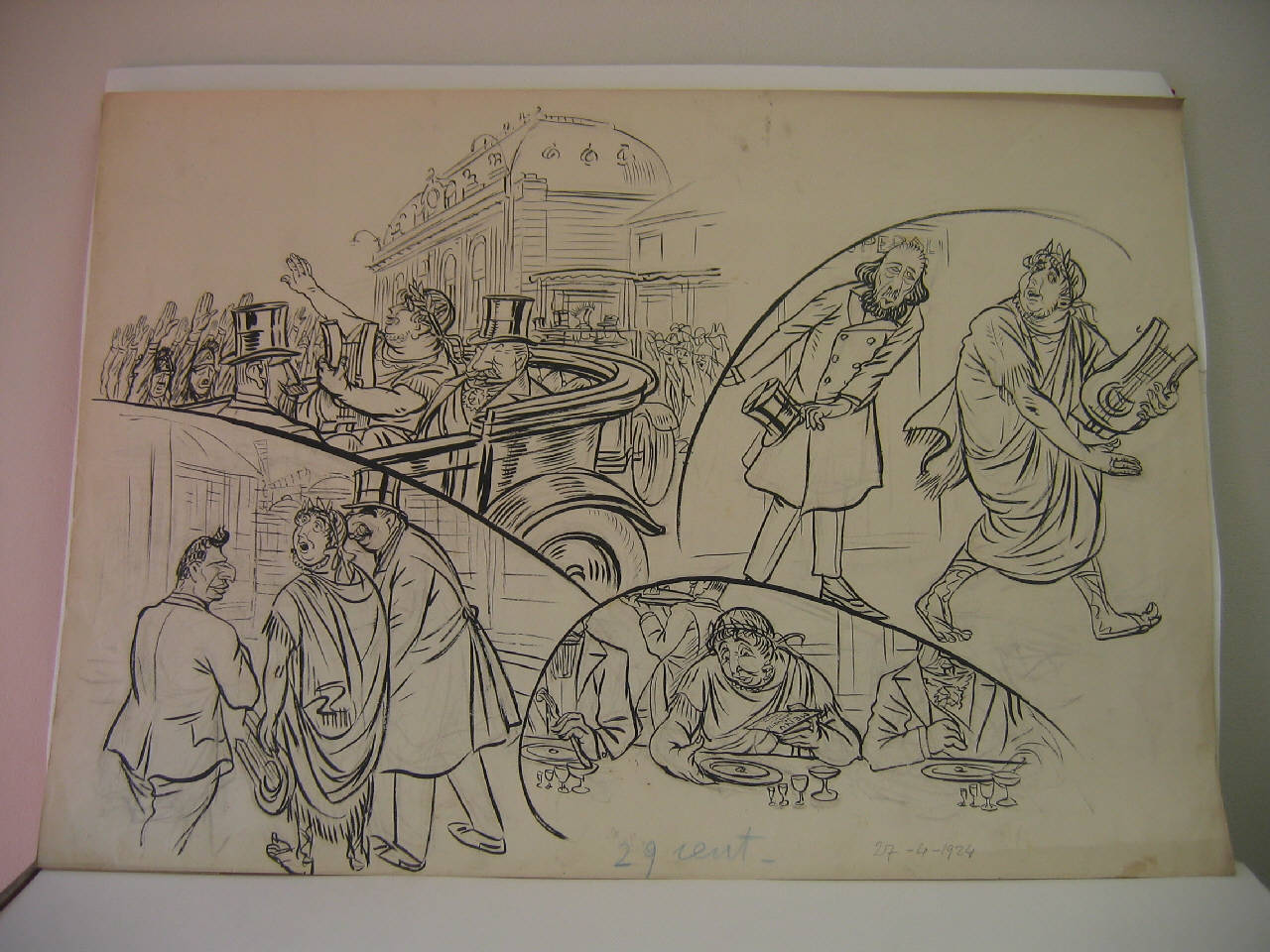 UN ALTRO SOVRANO A MILANO. (disegno) di Mazza, Aldo (1924/04/27 - )