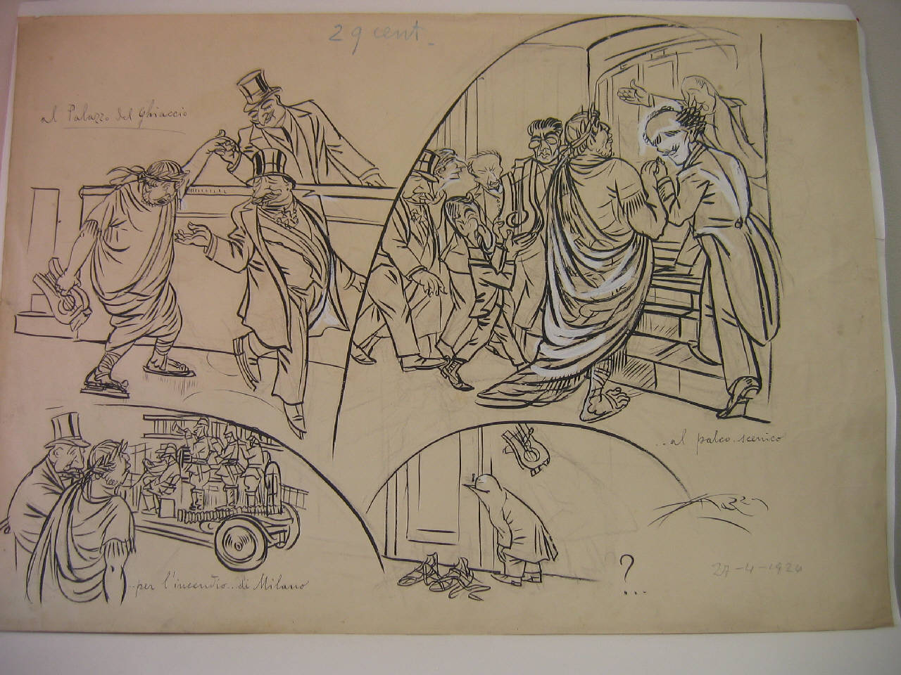 UN ALTRO SOVRANO A MILANO. (disegno) di Mazza, Aldo (1924/04/27 - )