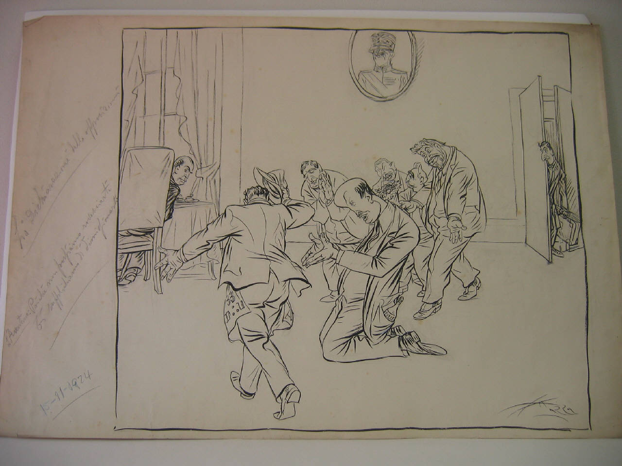 LA DICHIARAZIONE DELLE OPPOSIZIONI. (disegno) di Mazza, Aldo (1924/11/15 - )