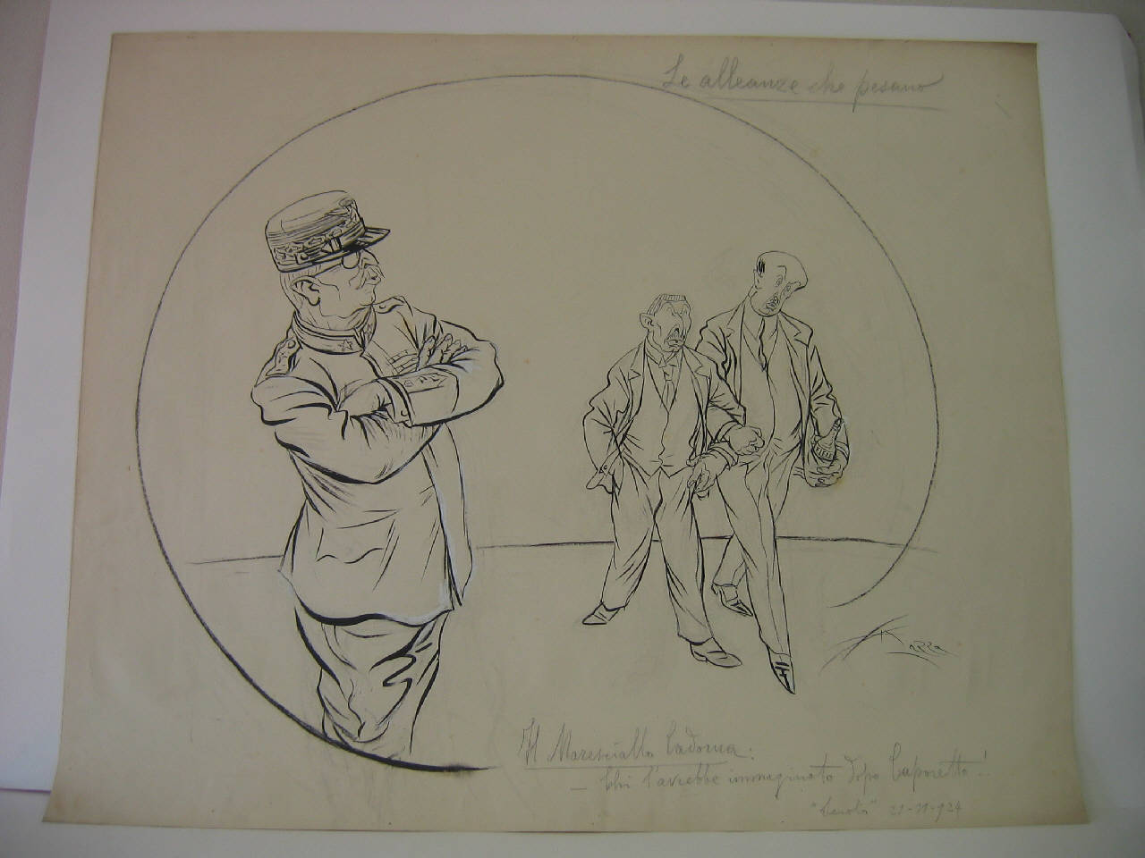 LE ALLEANZE CHE PESANO. (disegno) di Mazza, Aldo (1924/11/21 - )