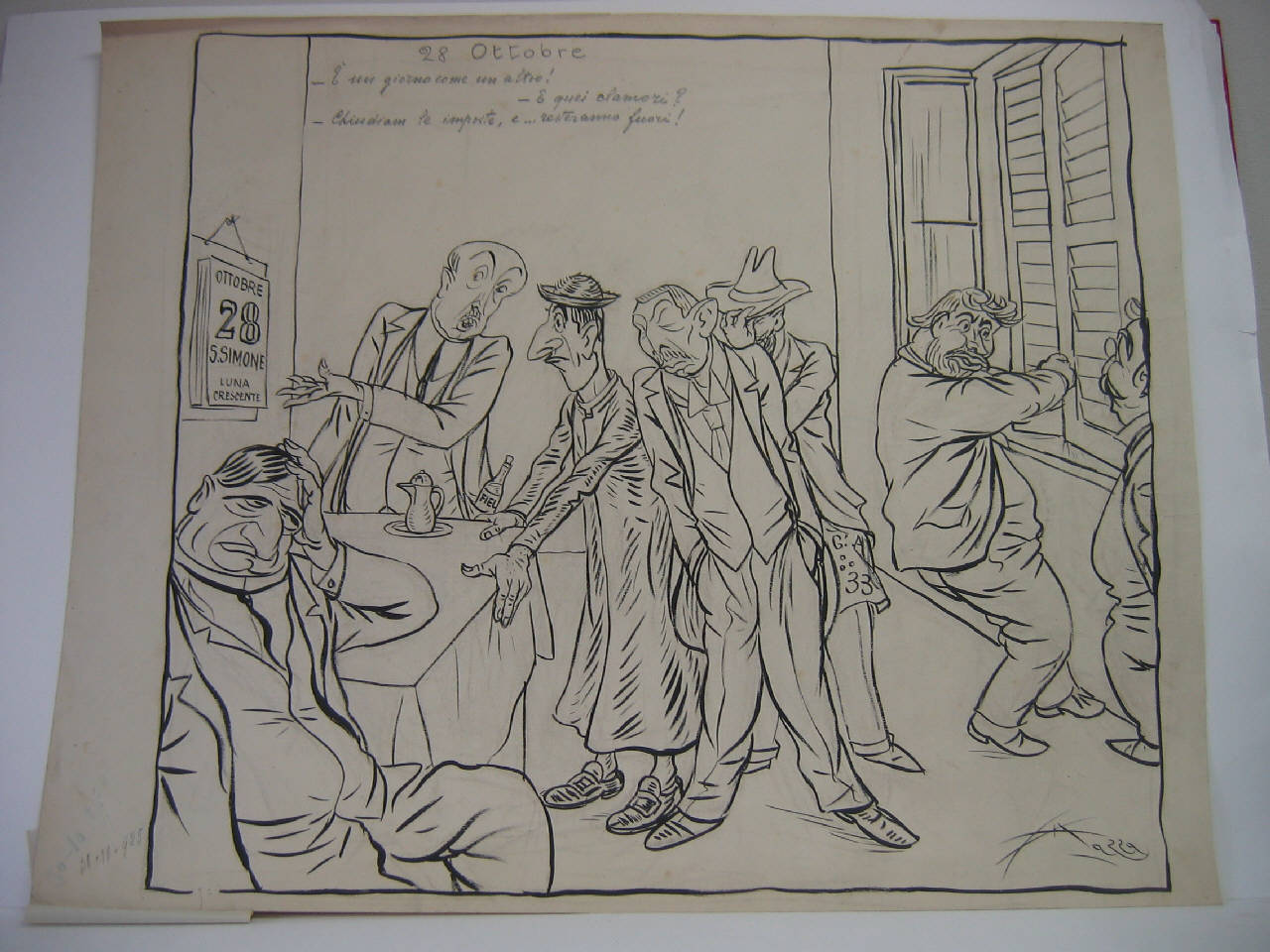 28 OTTOBRE. (disegno) di Mazza, Aldo (1925/12/30 - )