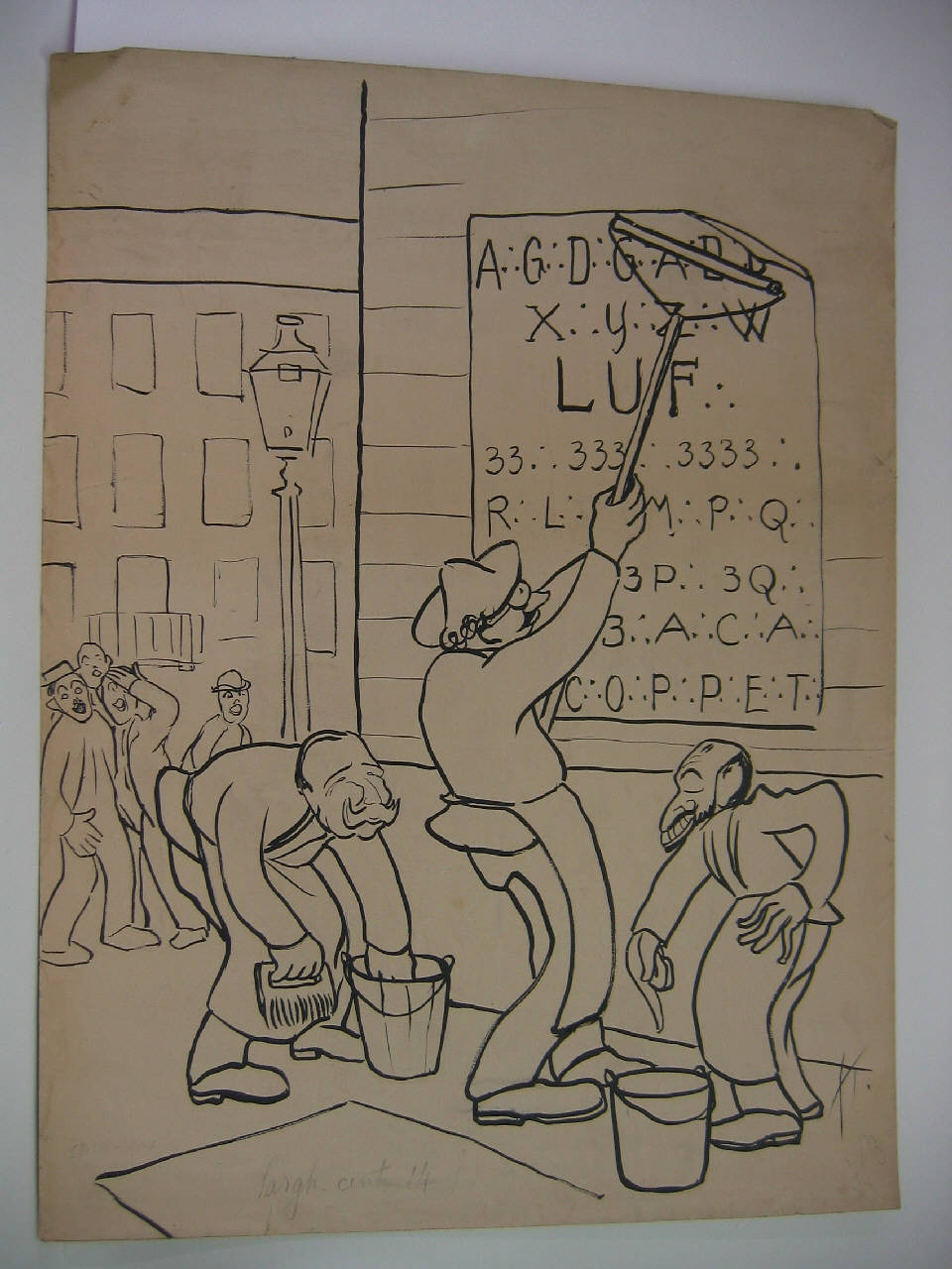 MANIFESTAZIONE MASSONICA PER LA MORTE DI MUSSI. (disegno) di Mazza, Aldo (1904/08/28 - )