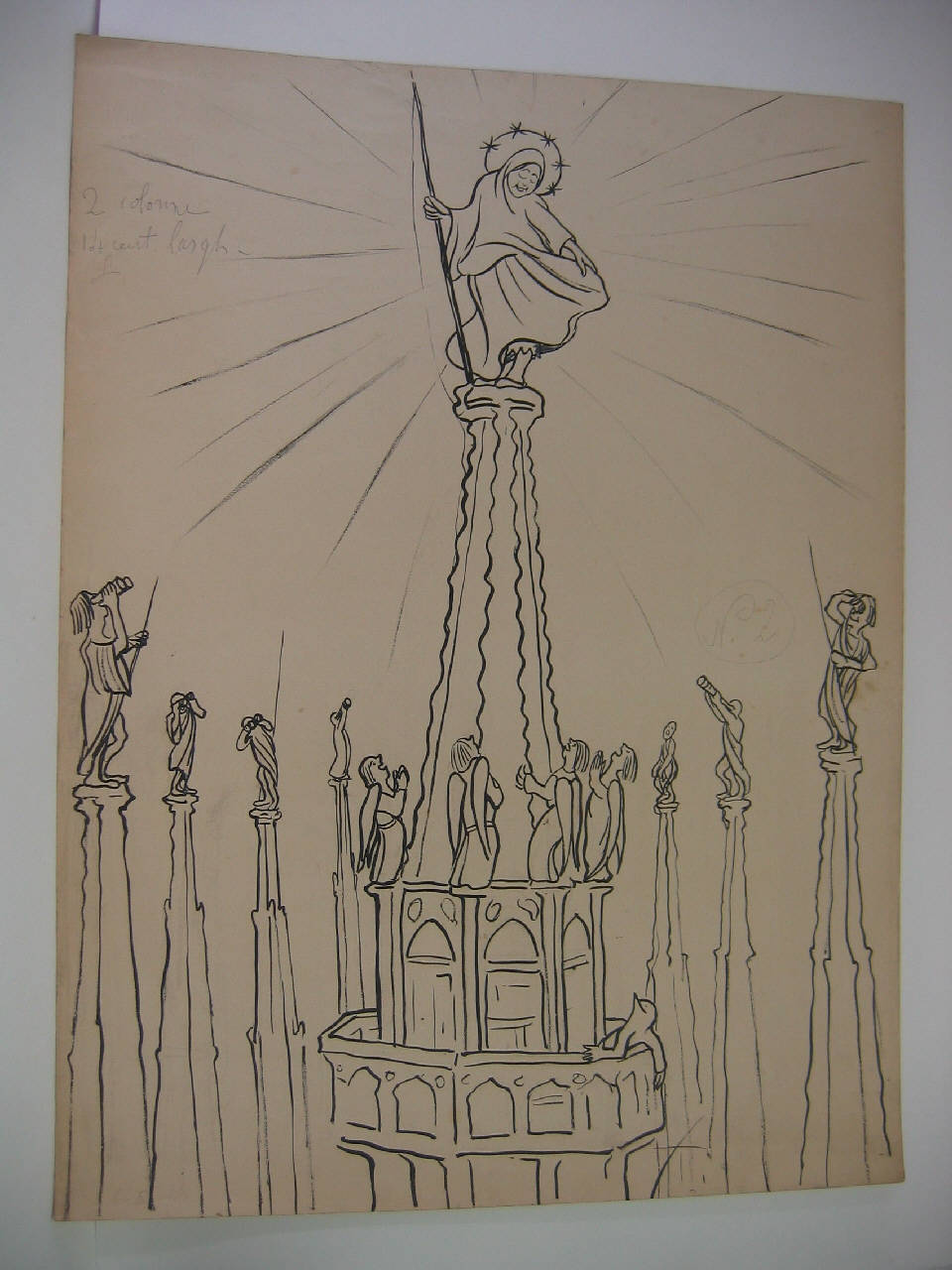 LA NUOVA TOILETTE DELLA MADONNINA DEL DUOMO. (disegno) di Mazza, Aldo (1904/09/04 - )