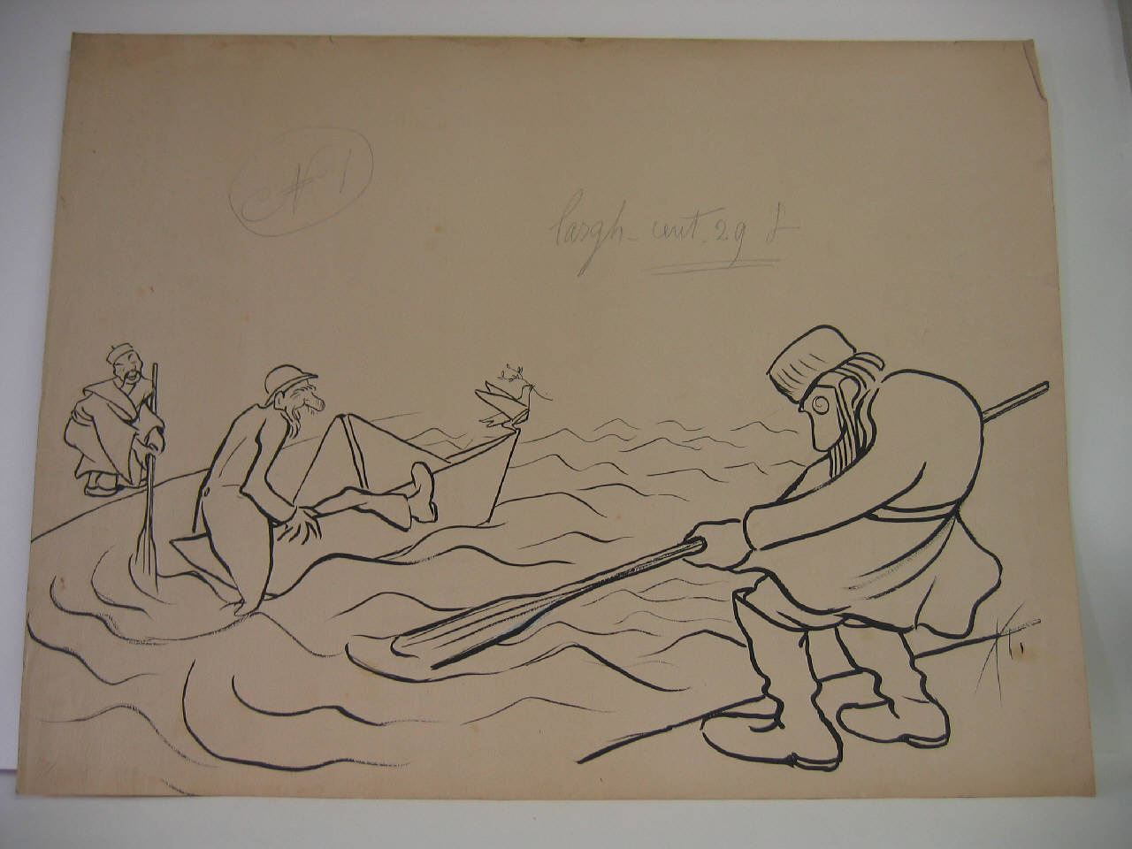 LA PARTENZA DI TEODORO MONETA PEL CONGRESSO DELLE P (disegno) di Mazza, Aldo (1904/09/11 - )