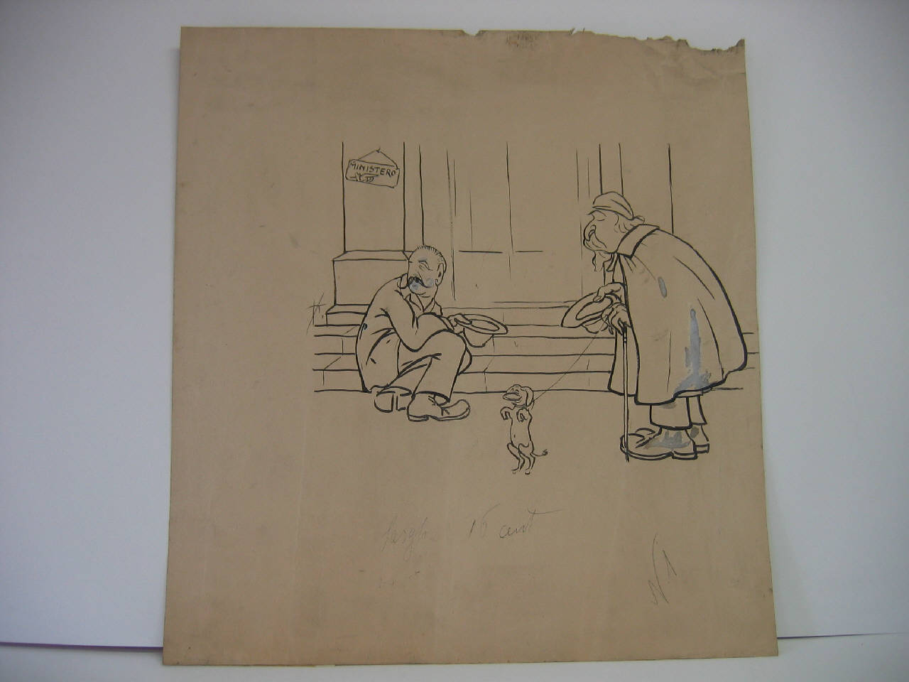 COMUNE D'ITALIA - NON E' PROIBITO L'ACCATTONAGGIO. (disegno) di Mazza, Aldo (1905/04/02 - )