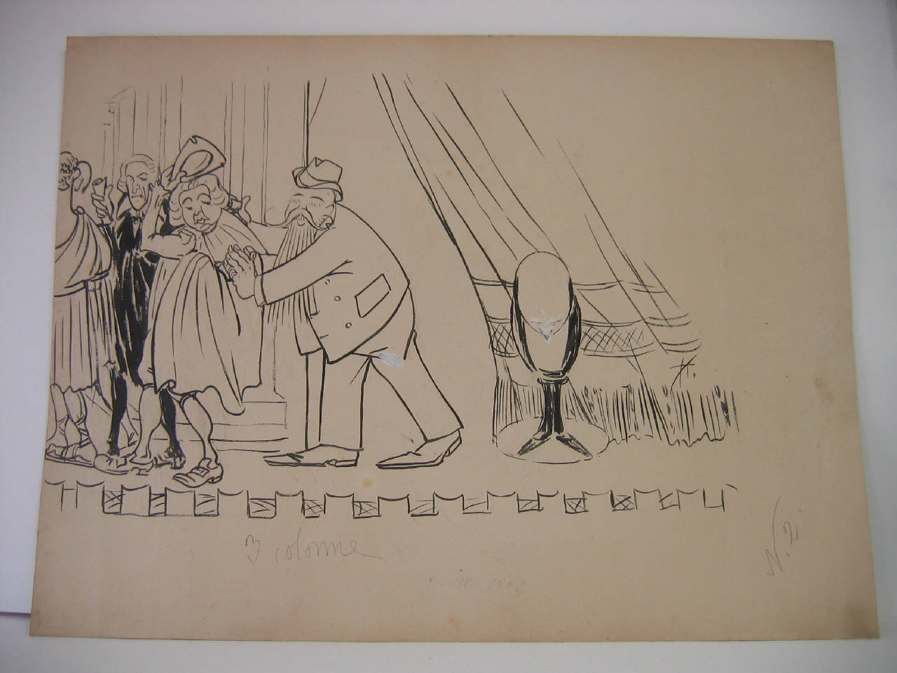 TEATRO MANZONI - LA FIACCOLA SOTTO IL MOGGIO - IL SIPARIO NUOVO. (disegno) di Mazza, Aldo (1905/04/02 - )
