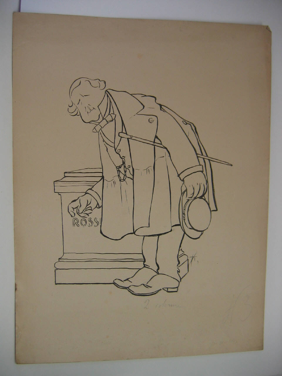 NELL'ATRIO DEL TEATRO ALLA SCALA IN OCCASIONE DELLA PRIMA DEL "BARBIERE". (disegno) di Mazza, Aldo (1905/04/09 - )