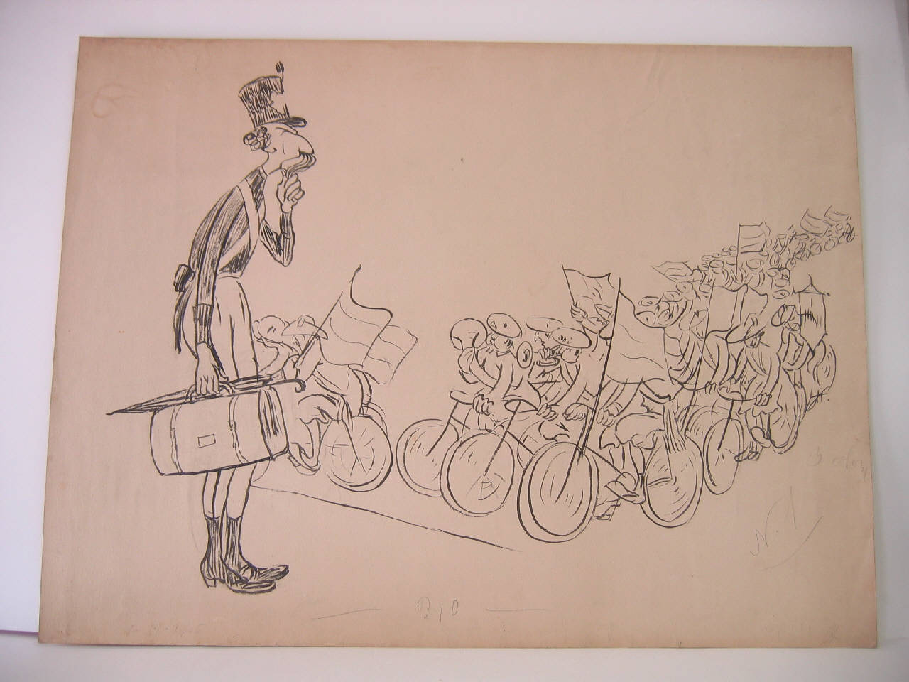 LA FESTA NAZIONALE DEL TOURING. (disegno) di Mazza, Aldo (1905/06/01 - )