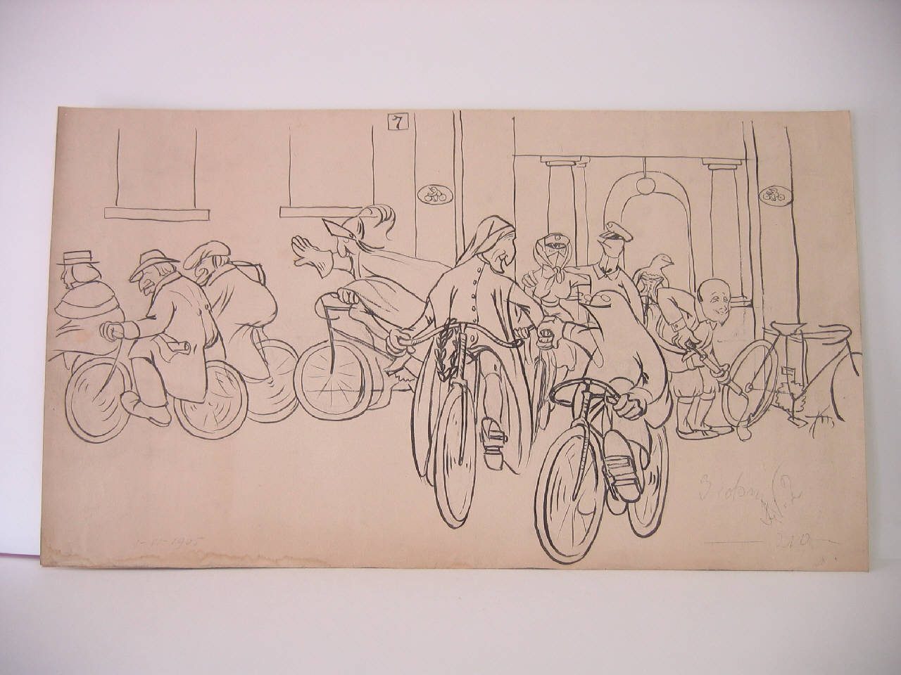LA SFILATA DEL TOURING. (disegno) di Mazza, Aldo (1905/06/01 - )