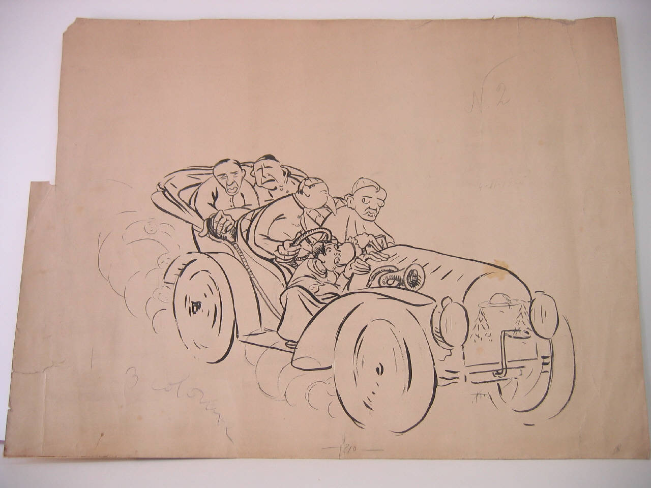 I FREGUENTI INCONVENIENTI DI CARROZZA DEL CARDINAL FERRARI. (disegno) di Mazza, Aldo (1905/06/04 - )