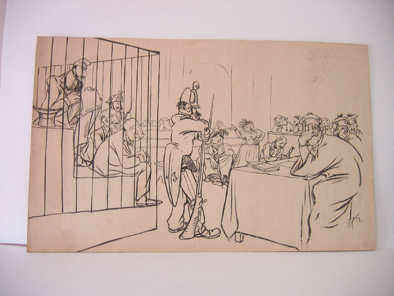 IL PROCESSO INTENTATO DA S. M . LA REGINA DEI RIONI MILANESI AL COMITATO PEI DIVERTIMENTI. (disegno) di Mazza, Aldo (1905/07/23 - )