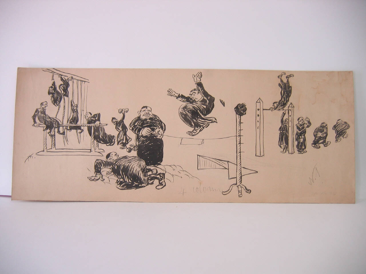 LO SPORT IN VATICANO. (disegno) di Mazza, Aldo (1905/10/15 - )