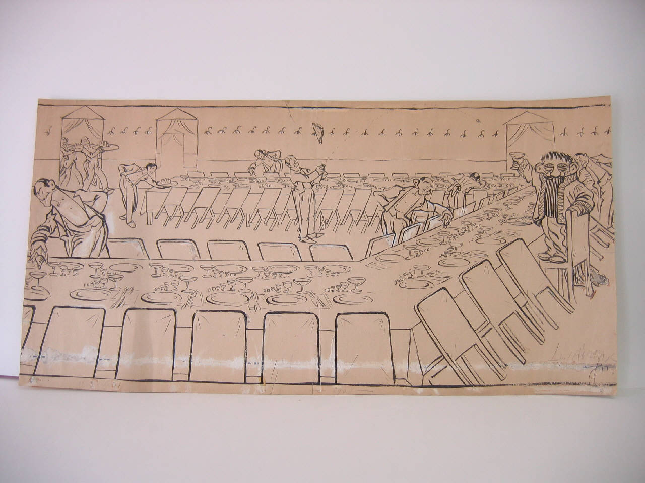 IL BANCHETTO D'ADDIO A S. E. MIRA. (disegno) di Mazza, Aldo (1906/02/11 - )