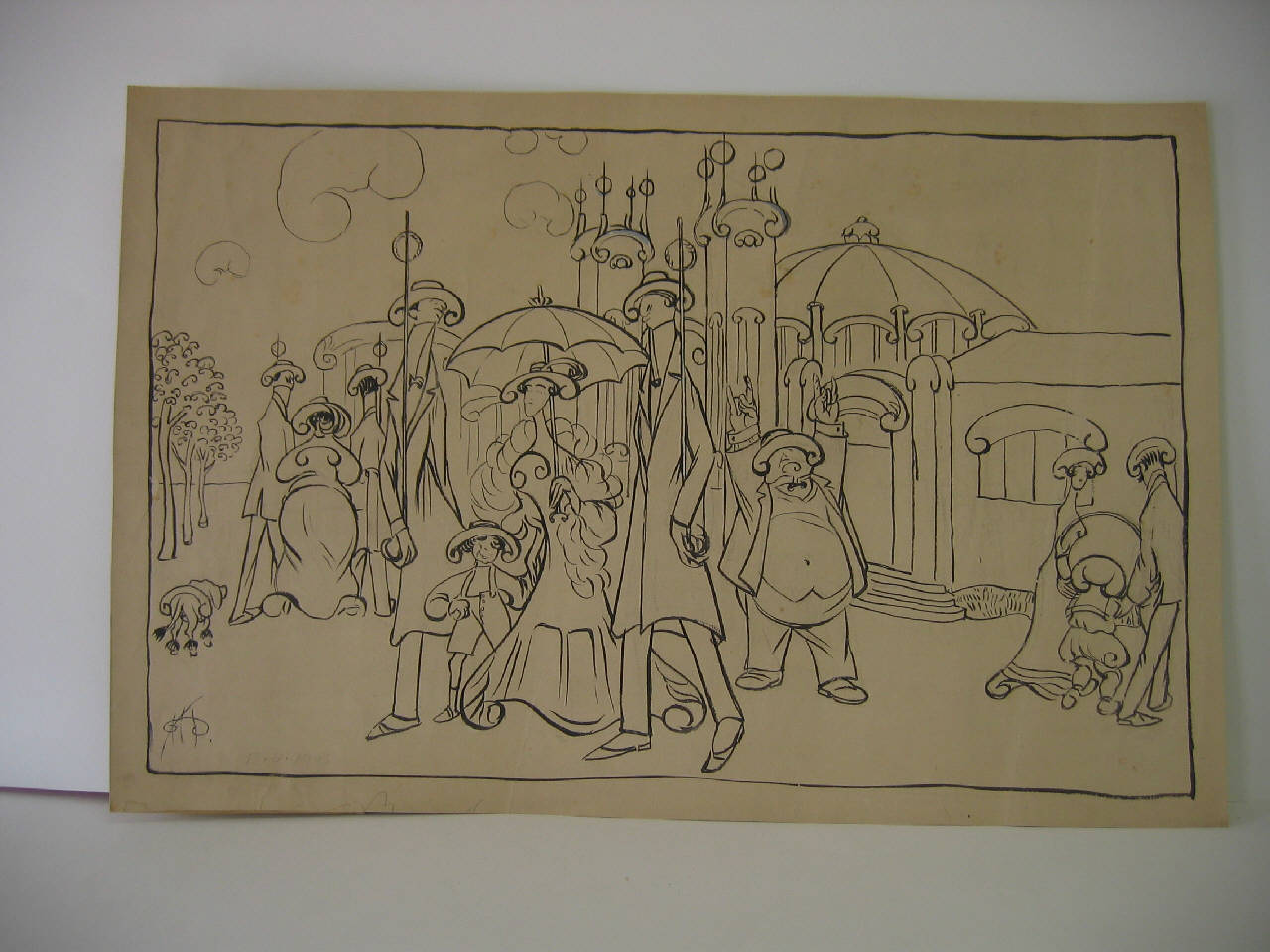 LO STILE ARCHITETTONICO DELL'ESPOSIZIONE AL PARCO. (disegno) di Mazza, Aldo (1906/05/13 - )
