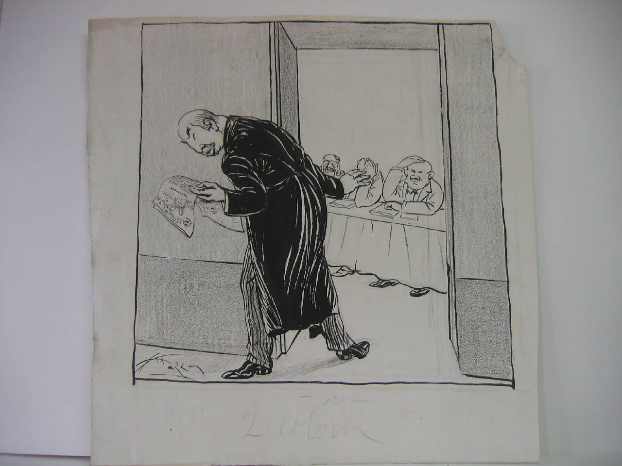 ABBONAMENTO L.5 - IL CONSIGLIO DEI MINISTRI. (disegno) di Mazza, Aldo (1914/01/04 - )