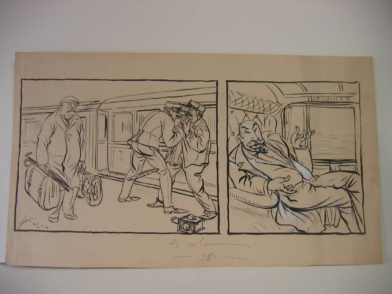 1) QUELLO CHE E' DENTRO. 2) QUELLO CHE E' FUORI ALL'ESTERO. (disegno) di Mazza, Aldo (1914/04/12 - )