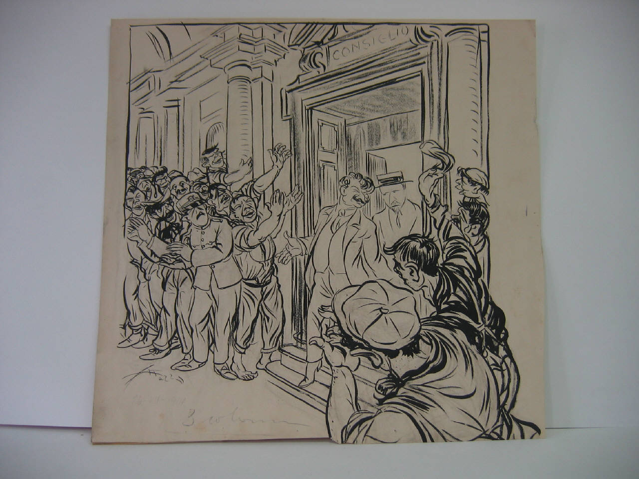 DOPO UNA SEDUTA DEL CONSIGLIO. (disegno) di Mazza, Aldo (1914/07/26 - )