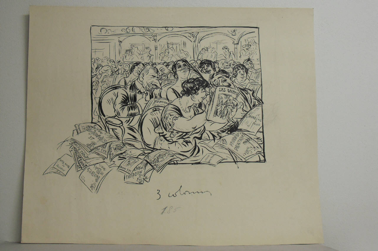 LA MODA ATTUALE AL "LIRICO". (disegno) di Mazza, Aldo (1914/11/29 - )