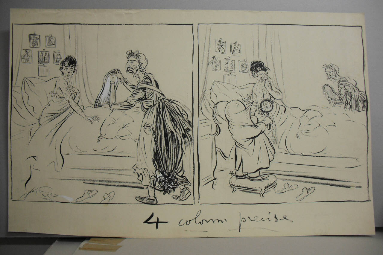 L'INVENTERATA MALATTIA DELLA CAMERA. (disegno) di Mazza, Aldo (1914/12/13 - )