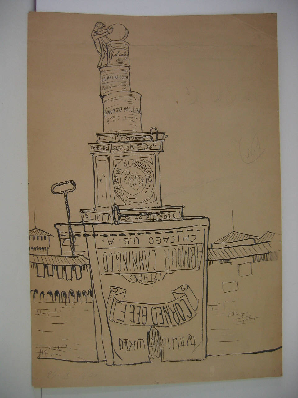 La inaugurazione della torre Umberto I del Castello Sforzesco. (disegno) di Mazza, Aldo (1905/09/24 - )