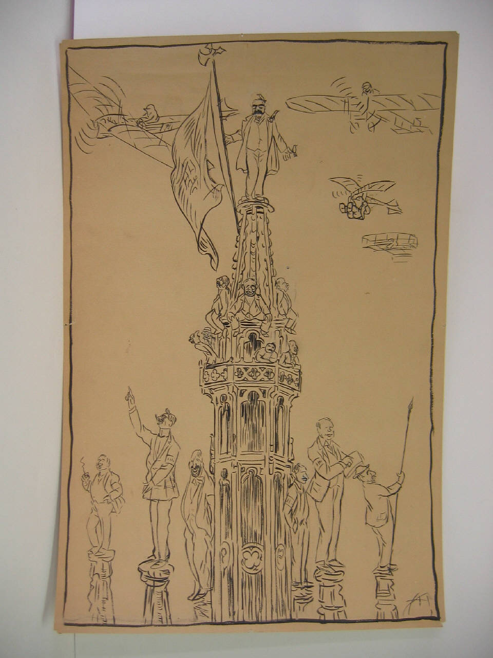 Il Duomo e l'aviazione. (disegno) di Mazza, Aldo (1910/10/02 - )
