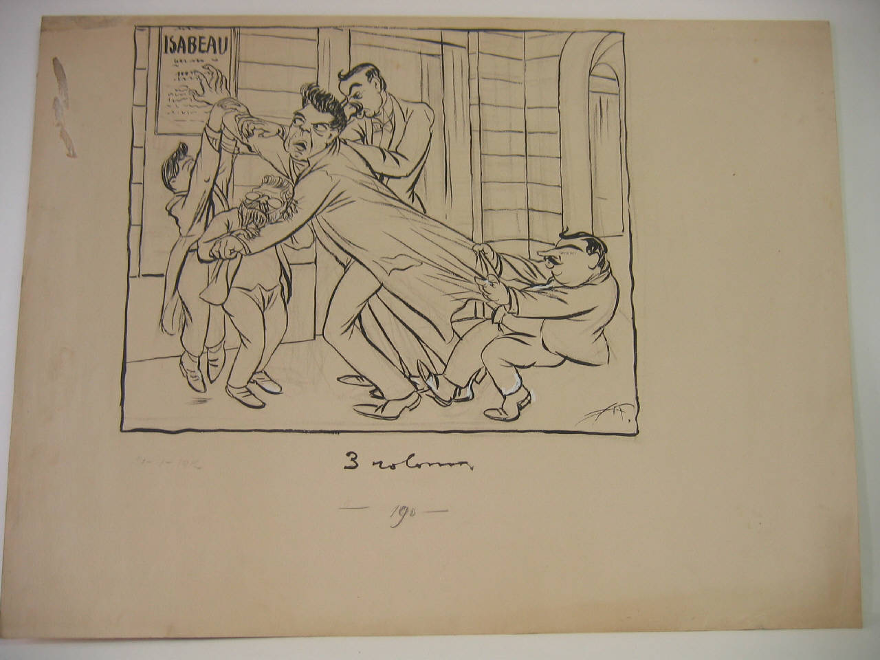L'OPPOSIZIONE DEL MAESTRO ALLA RAPPRESENTAZIONE DI "ISABEAU". (disegno) di Mazza, Aldo (1912/01/21 - )