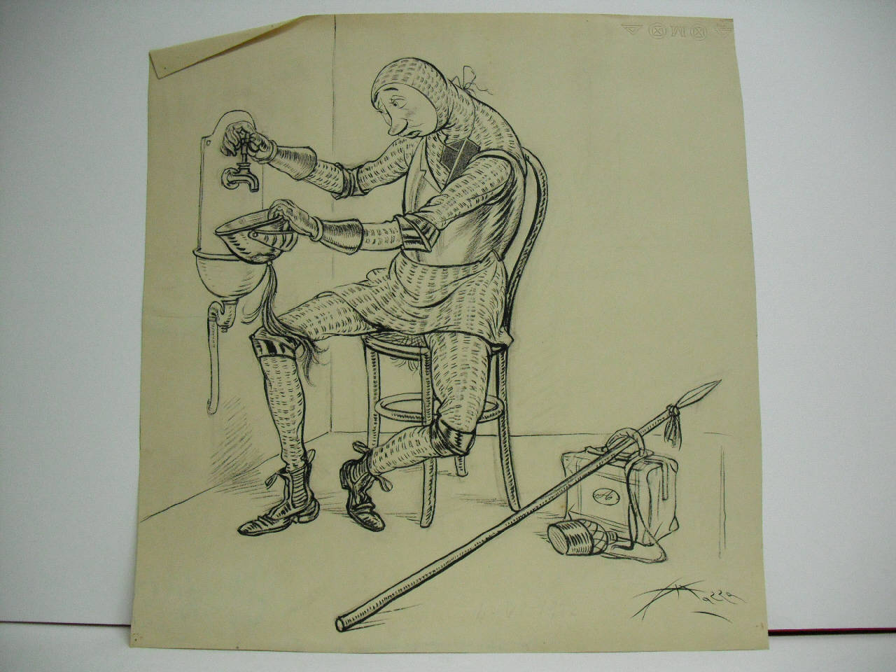 LA NUOVA MORTE DEL PRODE ANSELMO. (disegno) di Mazza, Aldo (1922/06/04 - )