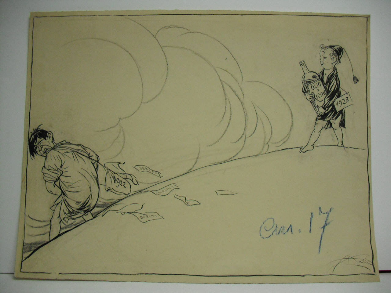 UN CONSIGLIO ALL'ANNO NUOVO. (disegno) di Mazza, Aldo (1922/12/31 - )