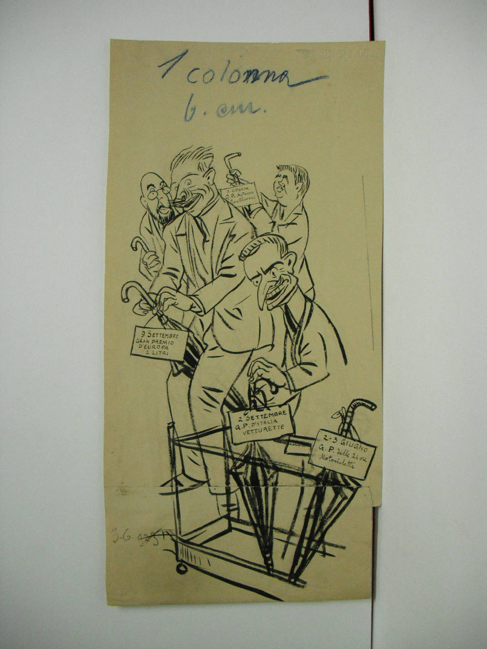 I PREPARATIVI DEL CIRCUITO DI MONZA. (disegno) di Mazza, Aldo (1923/06/03 - )