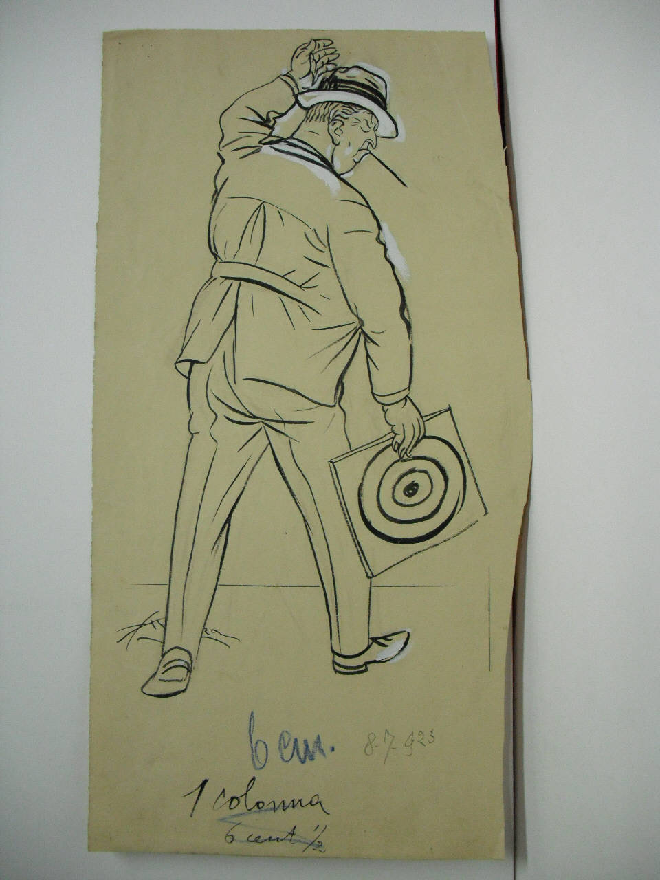 UNA VITTIMA DEI PROVVEDIMENTI CONTRO IL GIUOCO. (disegno) di Mazza, Aldo (1923/07/08 - )