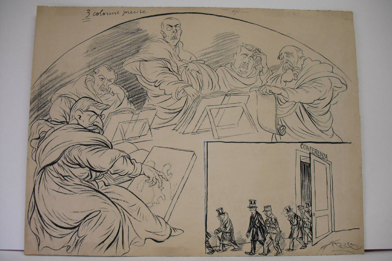 CONFERENZA DI PACE. (disegno) di Mazza, Aldo (1919/02/02 - )