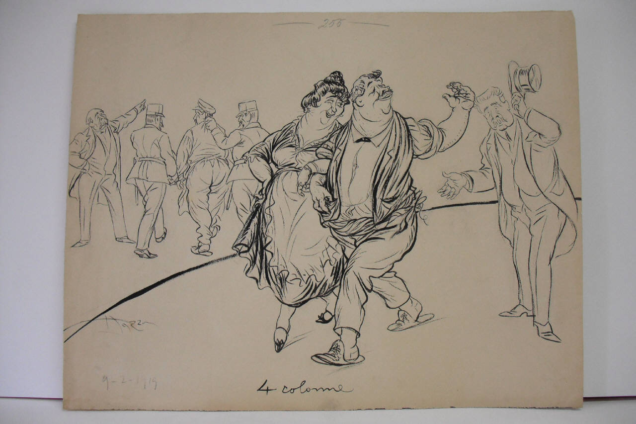 LA SORTE DELL'ESERCENTE USURAIO. (disegno) di Mazza, Aldo (1919/02/09 - )